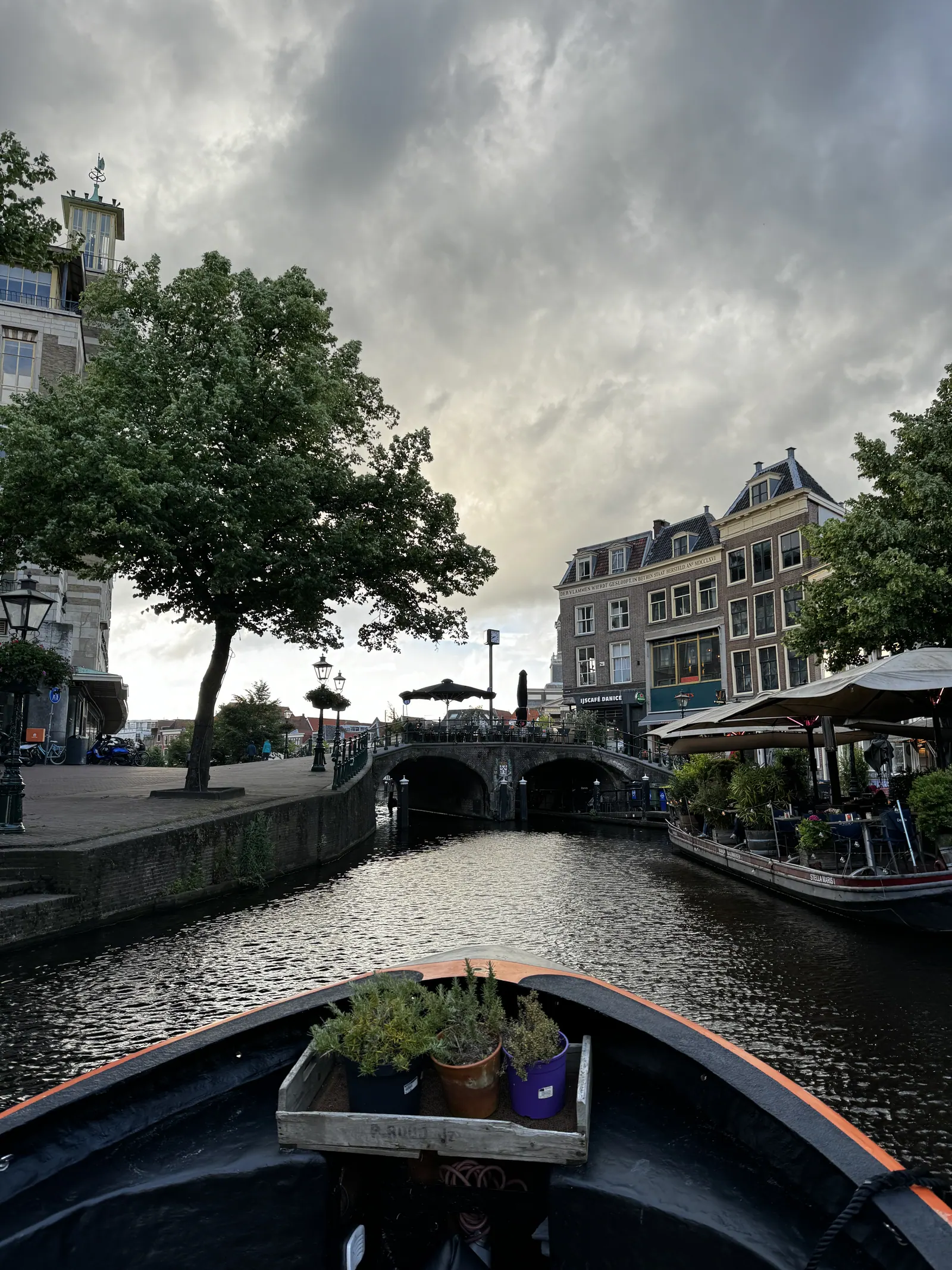 Boat on the historic canals of Leiden
